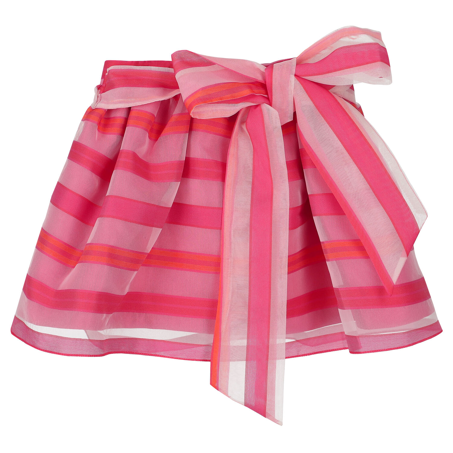 Girls Pink Stripe Organza Skirt Set, 1, hi-res