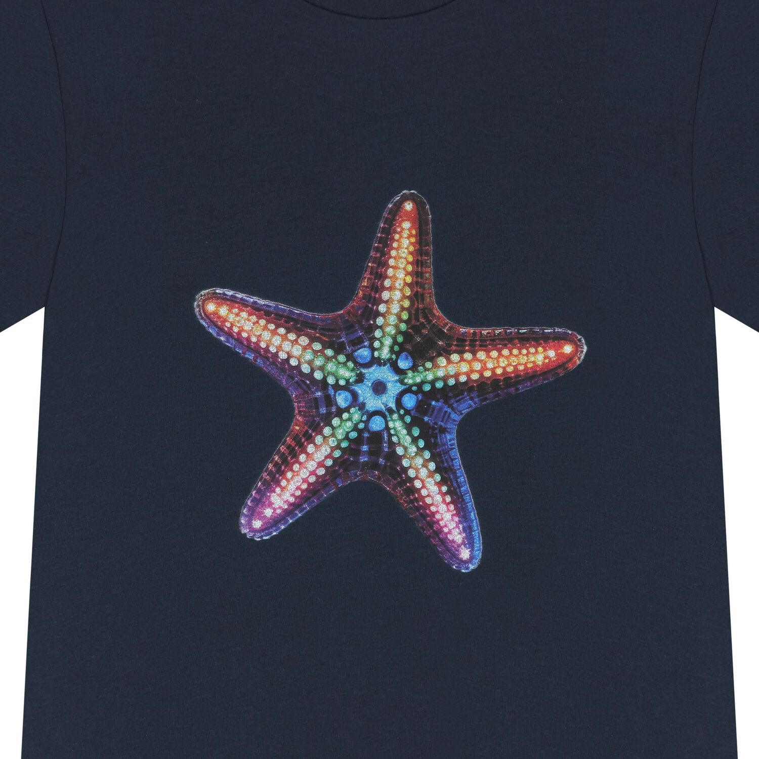 Boys Navy Blue Starfish T-Shirt, 1, hi-res image number null