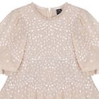 Girls Beige Sequin Tulle Dress , 1, hi-res