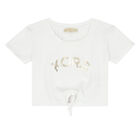 Girls White Logo T-Shirt, 1, hi-res