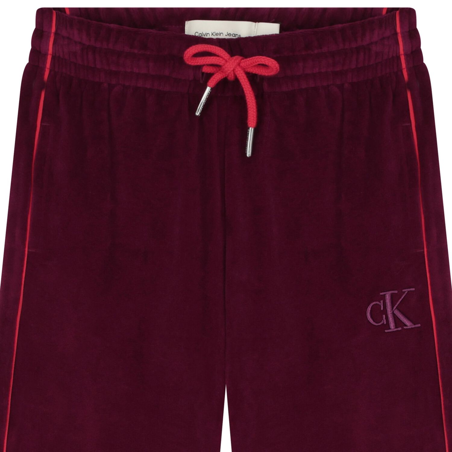 Girls Burgundy Logo Trousers, 2, hi-res