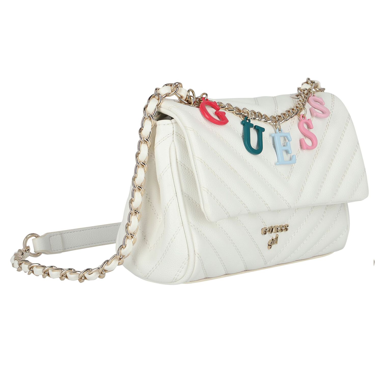 Girls White Logo Handbag, 2, hi-res