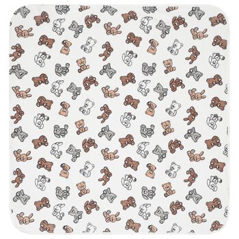 White Teddy Bear & Rabbit Hooded Towel