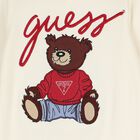 Ivory Teddy Bear Logo Baby Romper, 1, hi-res