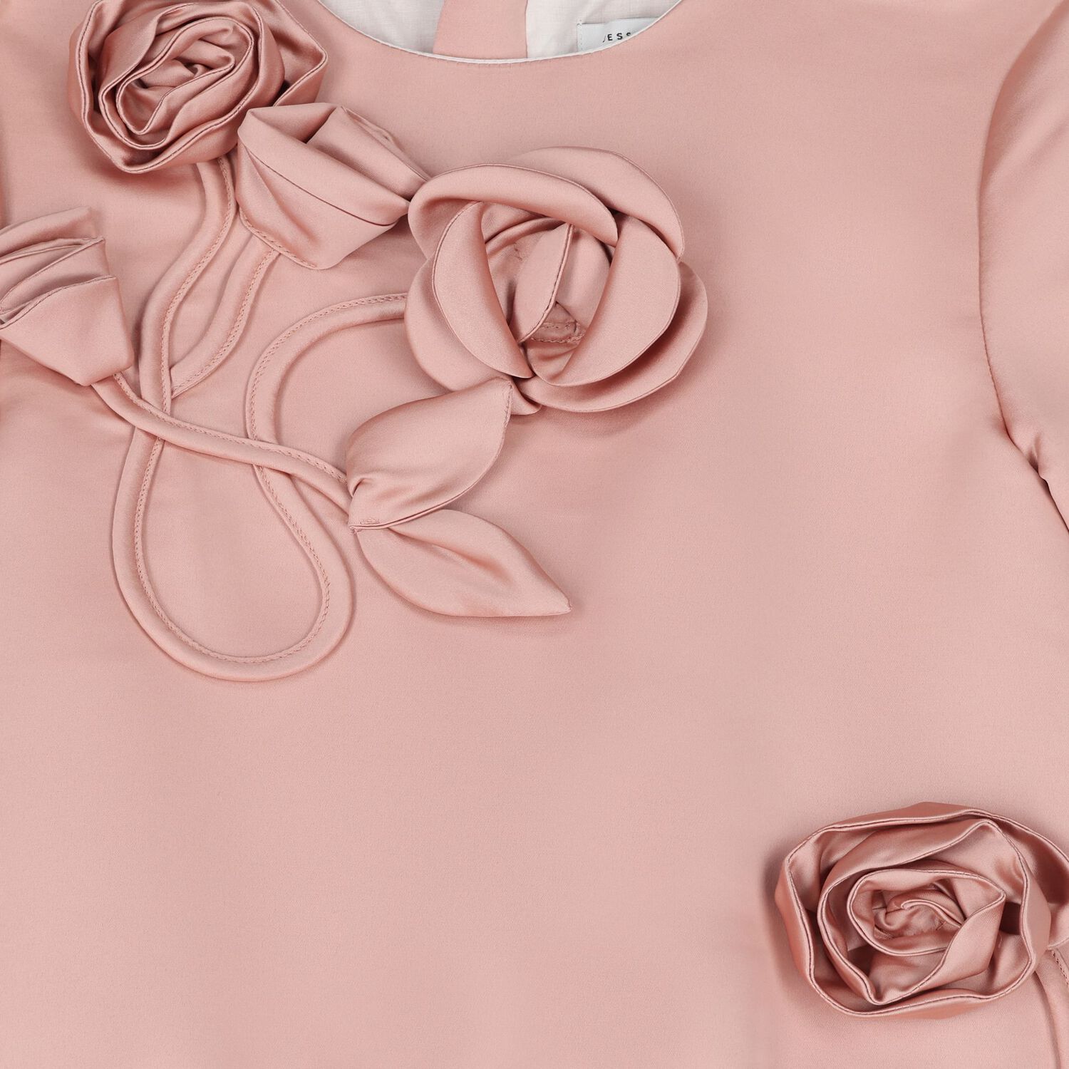 Girls Rose Pink 3D Flowers Dress, 1, hi-res