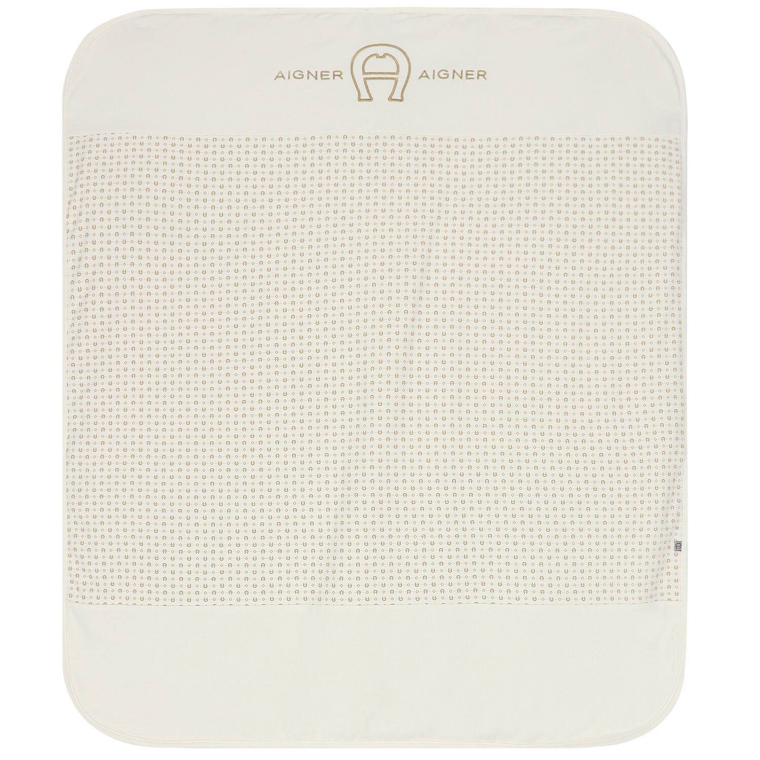 بطانية بالشعار باللون العاجي والذهبي, 2, hi-res