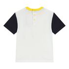 Baby Boys White & Yellow Logo Shorts Set, 1, hi-res