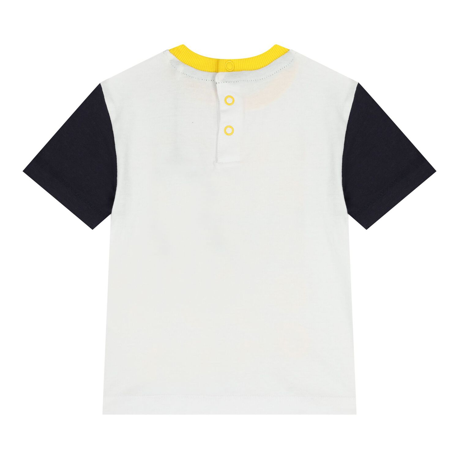 Baby Boys White & Yellow Logo Shorts Set, 1, hi-res