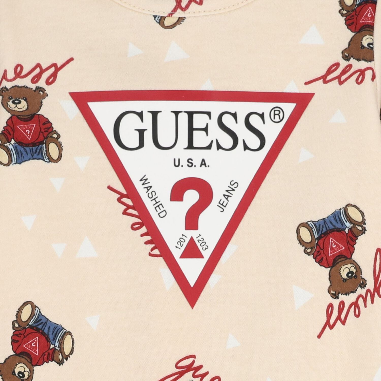 بدلة أطفال بشعار دب تيدي باللون البيج, 3, hi-res