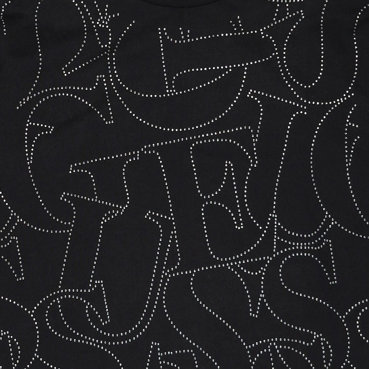 Girls Black Rhinestones Logo Dress, 1, hi-res