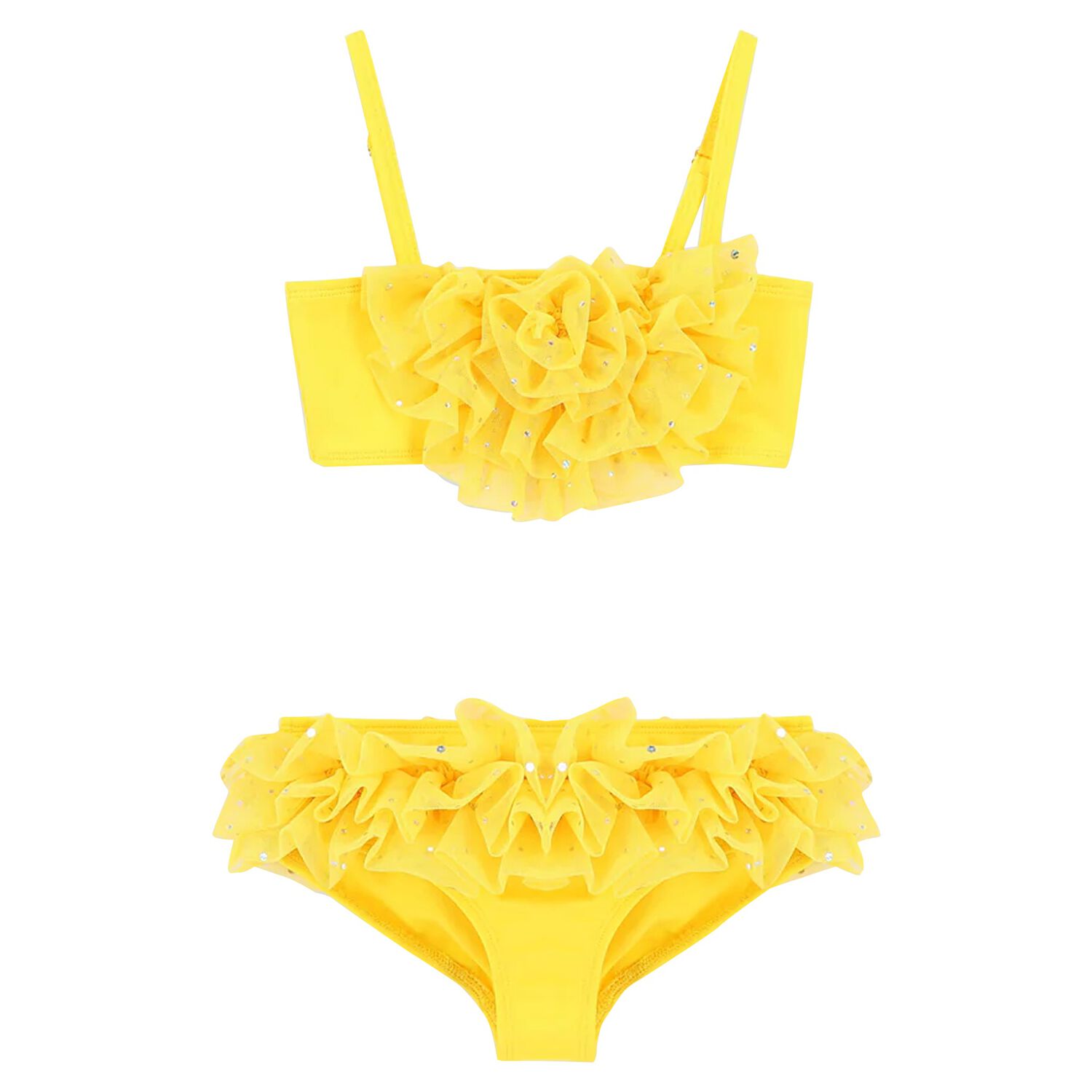 Girls Yellow Tulle Bikini, 1, hi-res image number null