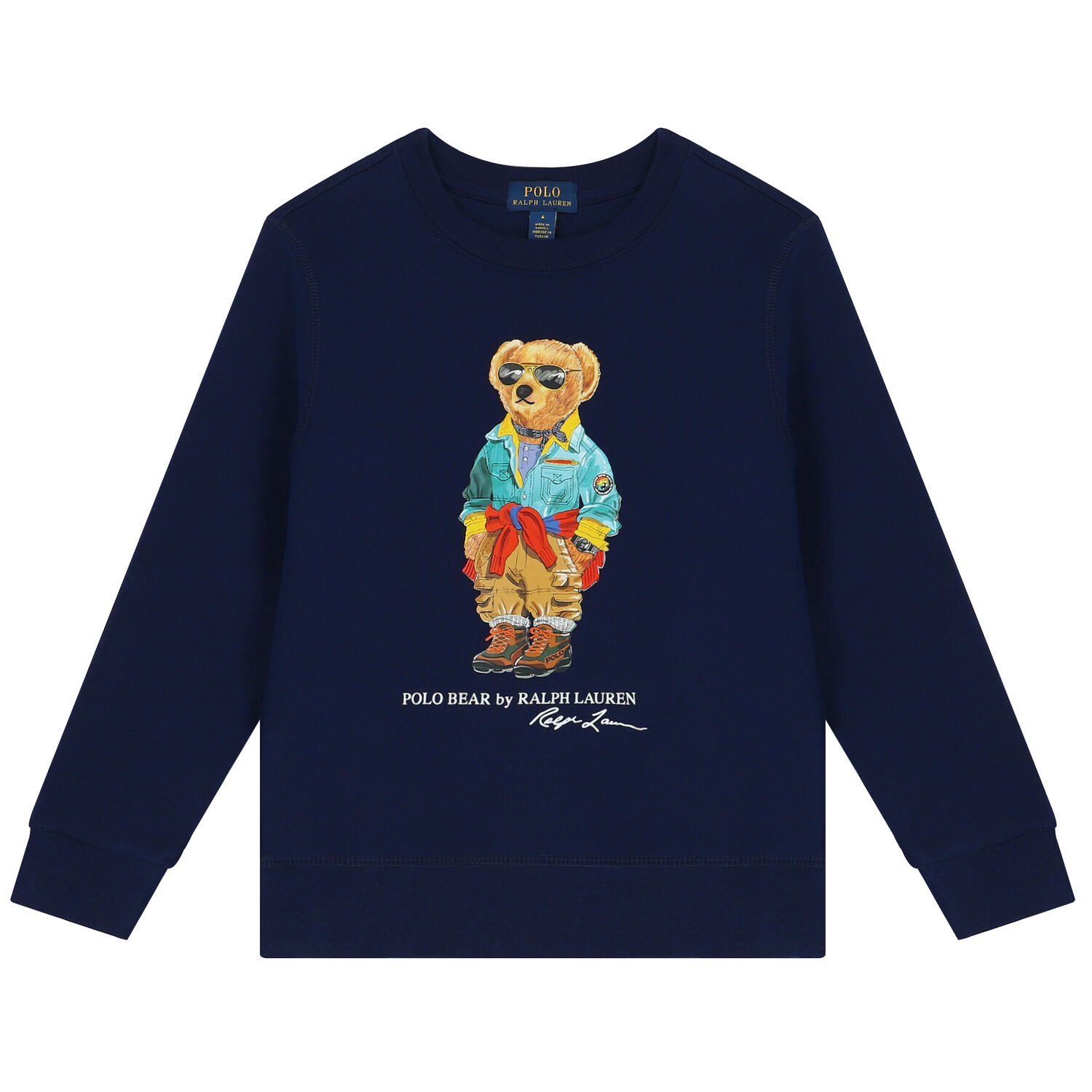 Boys Navy Polo Bear Sweatshirt, 1, hi-res