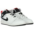 Black , Grey & White Air Jordan 1 Mid Trainers, 5, hi-res