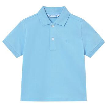 Younger Boys Blue Logo Polo Shirt