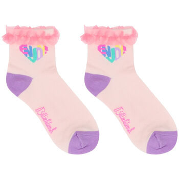Girls Pink Logo Socks