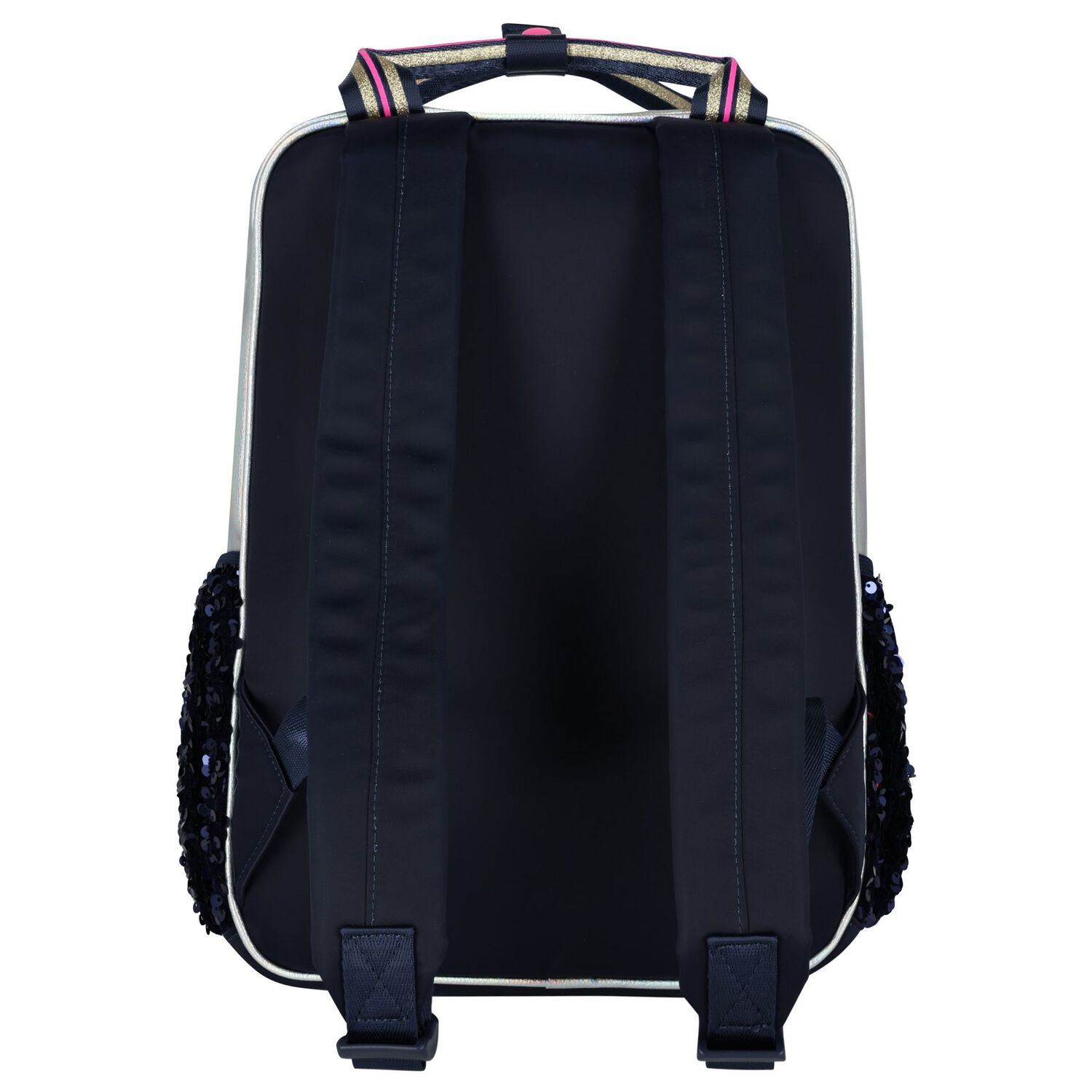 Girls Navy Blue & Silver Sequins Backpack, 1, hi-res image number null