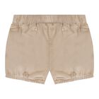 Baby Boys Ivory & Beige Shorts Set, 1, hi-res
