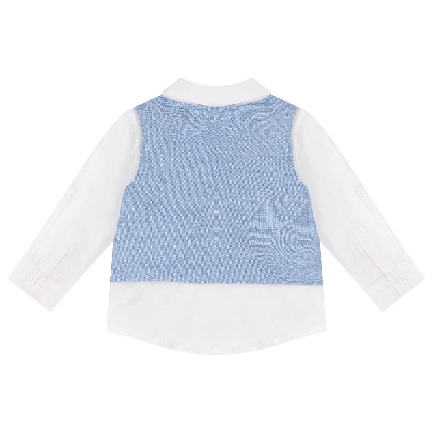 طقم شورت بشعار باللون أبيض وأزرق للأولاد , 1, hi-res