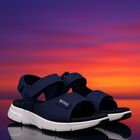 Boys Navy Blue Logo Sandals, 2, hi-res
