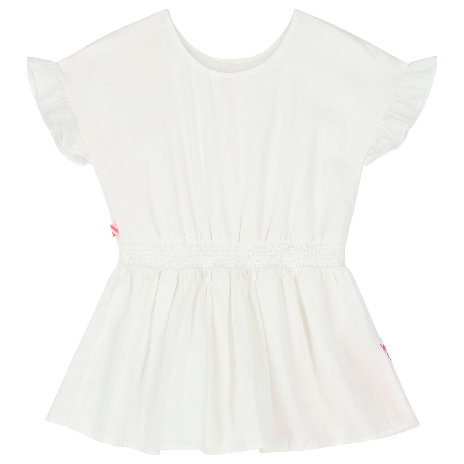 Girls White Butterfly Playsuit, 1, hi-res