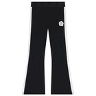 Girls Black Flower Logo Leggings, 1, hi-res