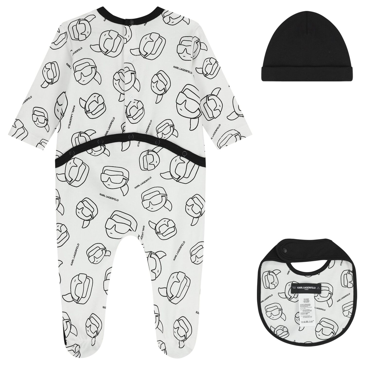 Baby Boys White & Black Ikonik Babygrow Gift Set, 1, hi-res
