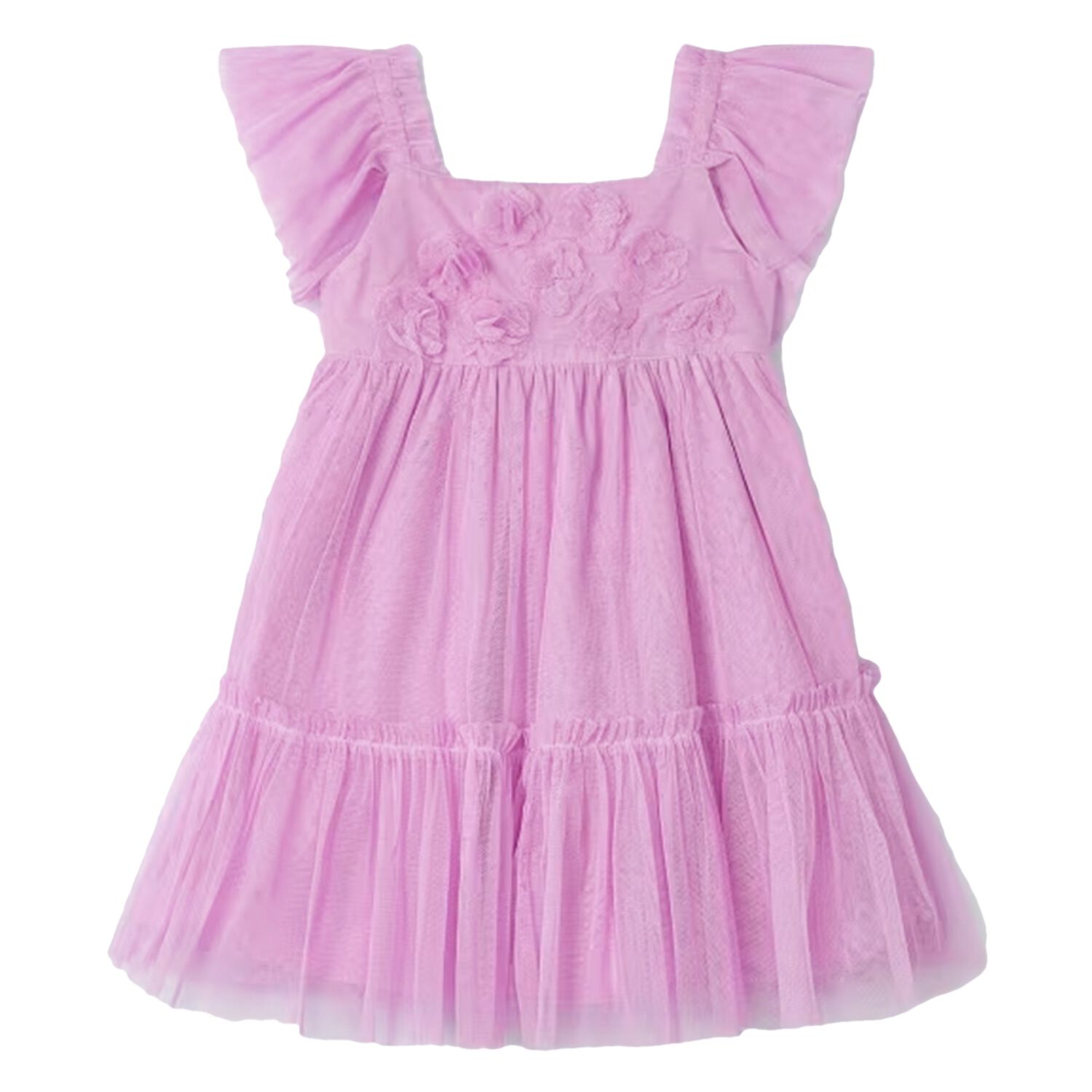 Girls Pink Tulle Dress, 2, hi-res