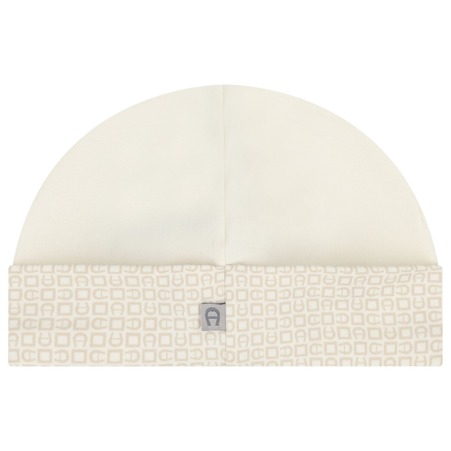 Ivory & Beige Logo Baby Hat, 1, hi-res