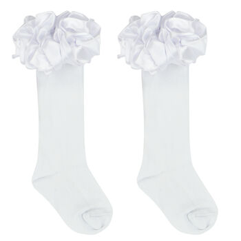 Younger Girls White Ruffled Socks