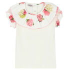 Girls White & Pink Floral Skort Set, 1, hi-res