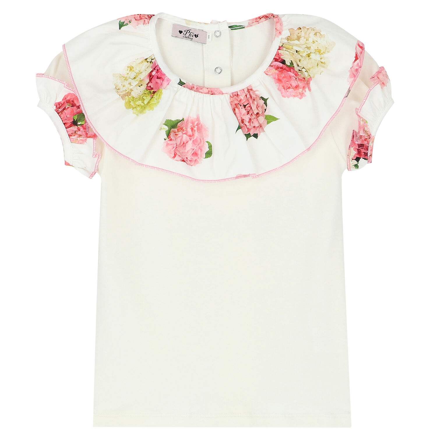 Girls White & Pink Floral Skort Set, 1, hi-res