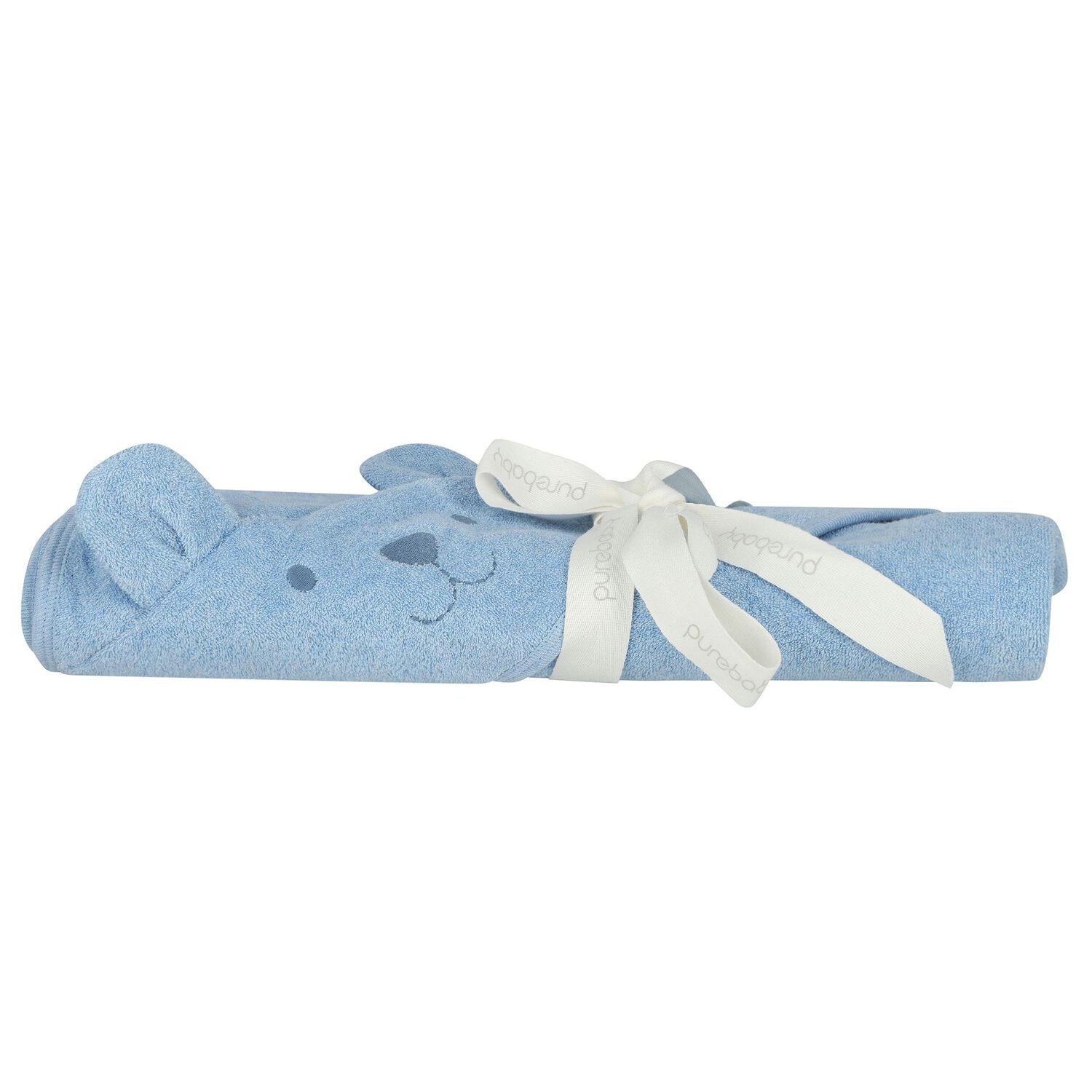 Baby Boys Blue Teddy Bear Hooded Towel, 1, hi-res