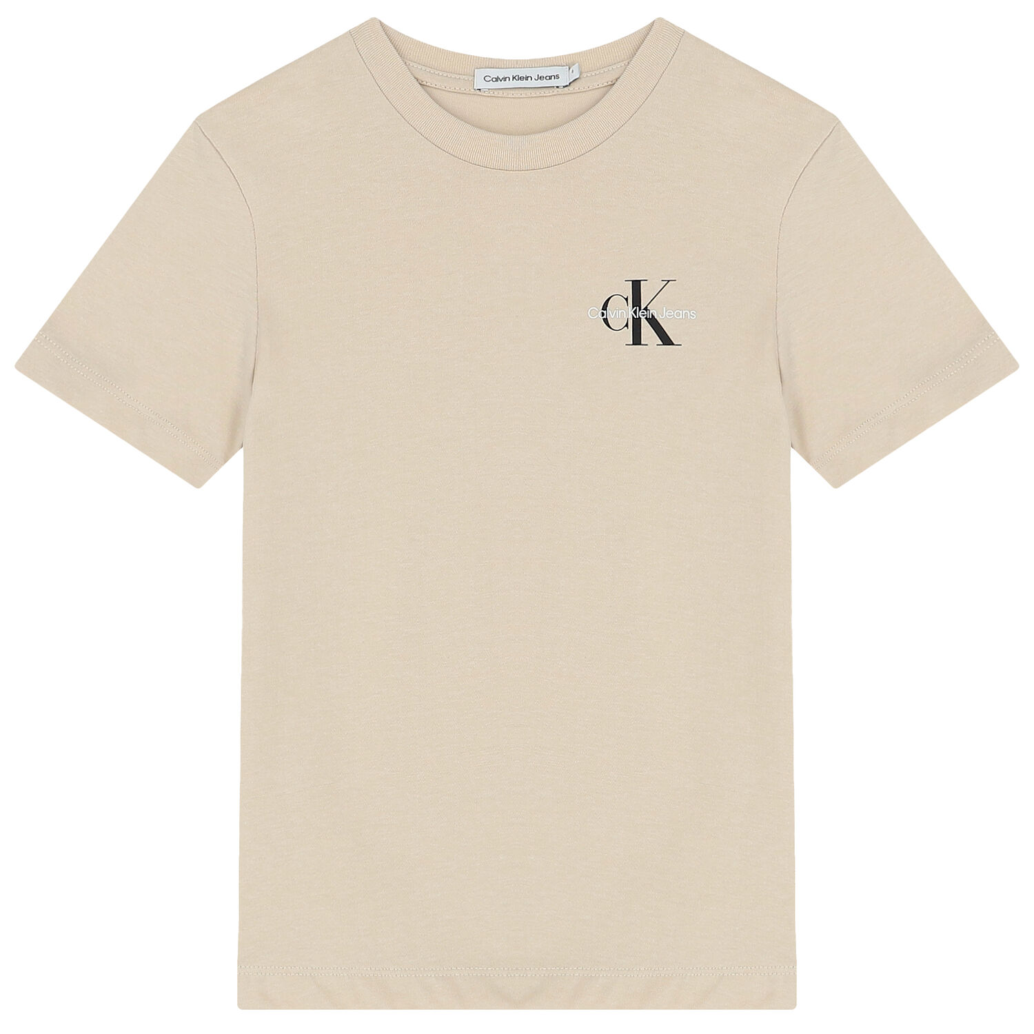 Boys Beige Logo T-Shirt, 8, hi-res