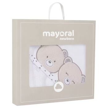 White Teddy Bear Hooded Towel