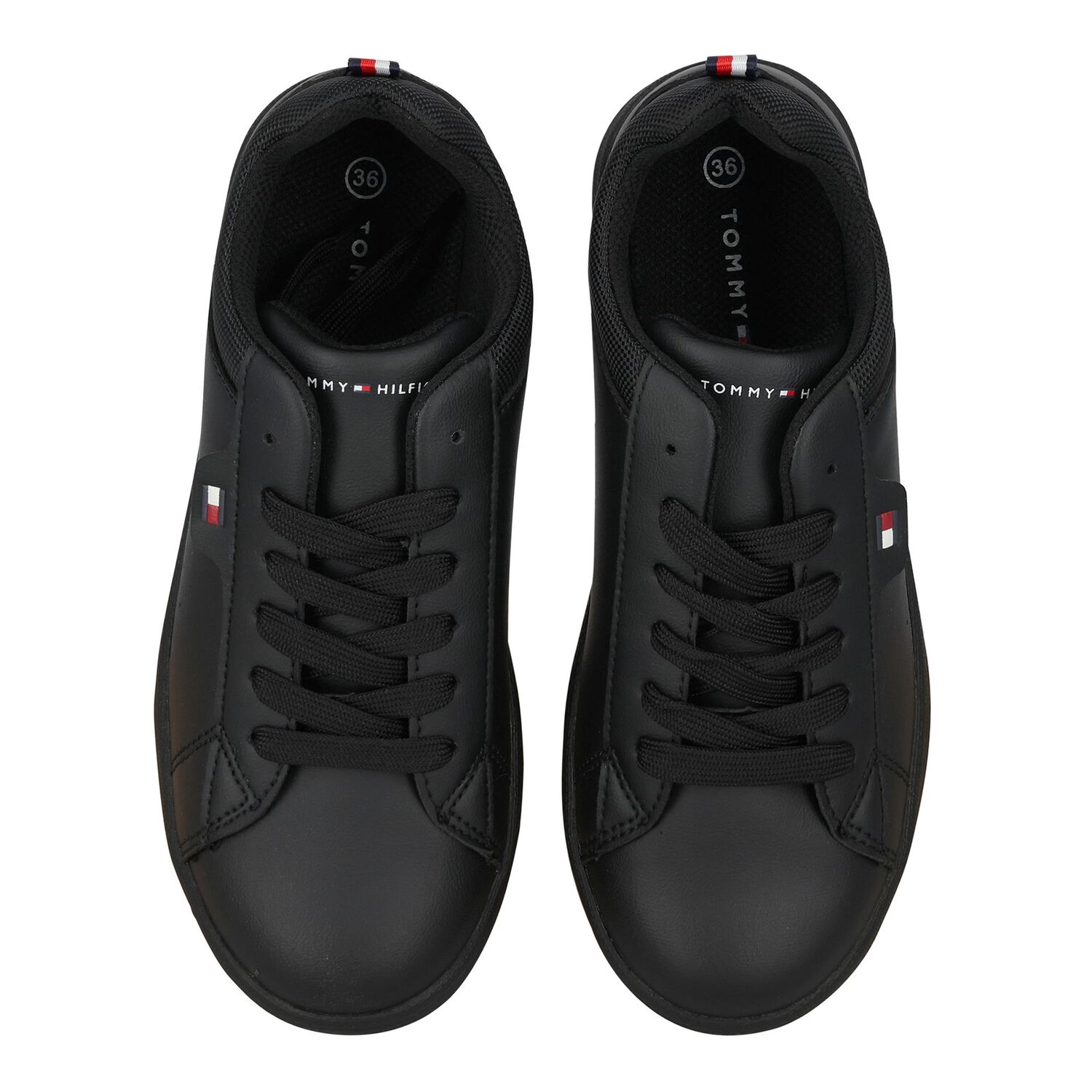 Boys Black Logo Trainers, 1, hi-res