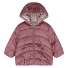 Younger Girls Rose Gold & Pink Floral Reversible Coat, 1, hi-res