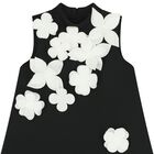 Girls Black & White Floral Dress, 1, hi-res