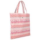 Girls Pink & White Logo Zig Zag Tote Bag, 1, hi-res