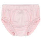 طقم فستان بنات بالشعار باللون الأبيض والزهري, 1, hi-res