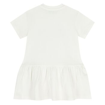 Younger Girls White Logo Dress