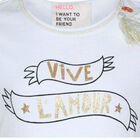 Girls White Slogan T-shirt, 1, hi-res