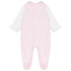 Baby Girls White & Pink Babygrow, 2, hi-res