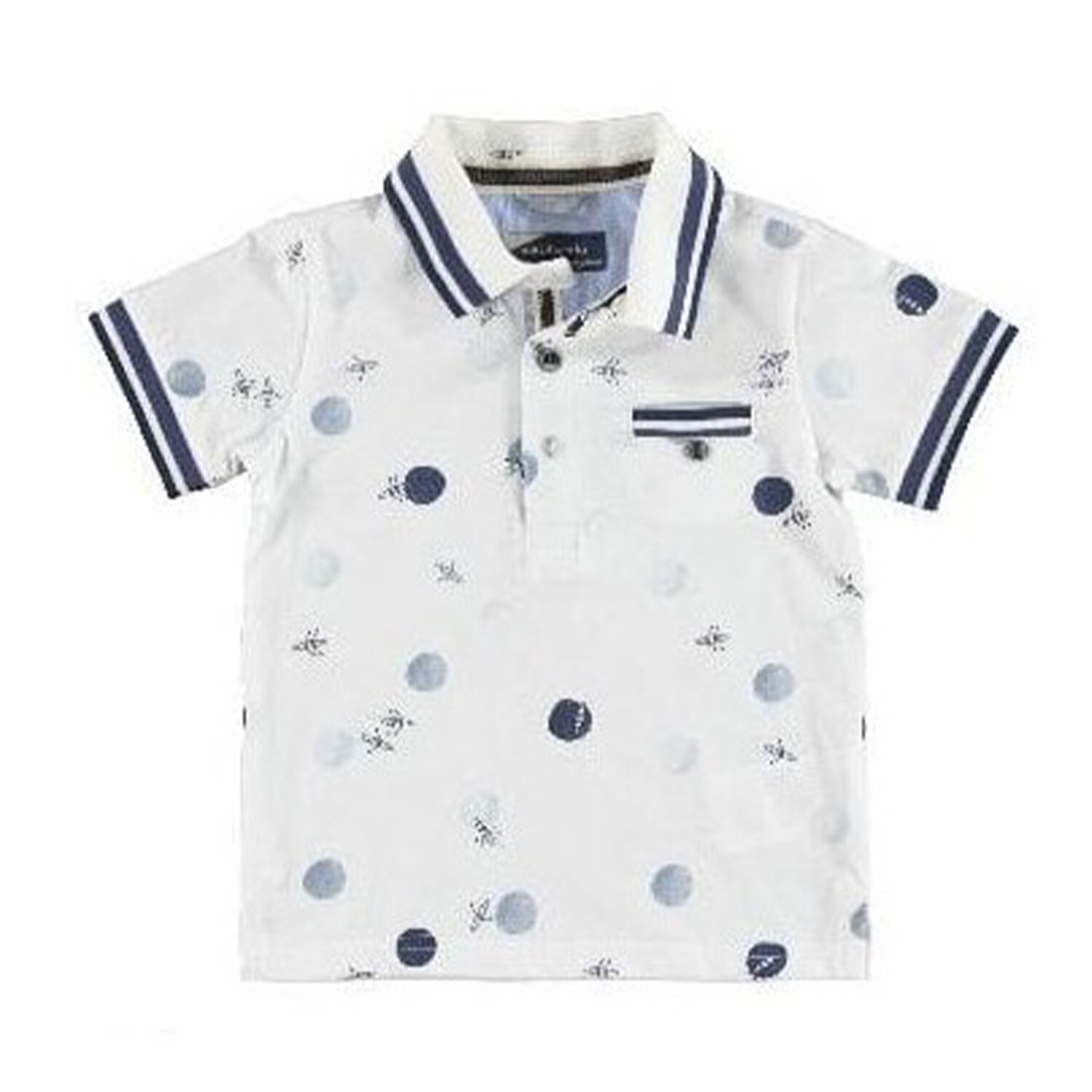 Boys Boat Print Polo Shirt, 1, hi-res