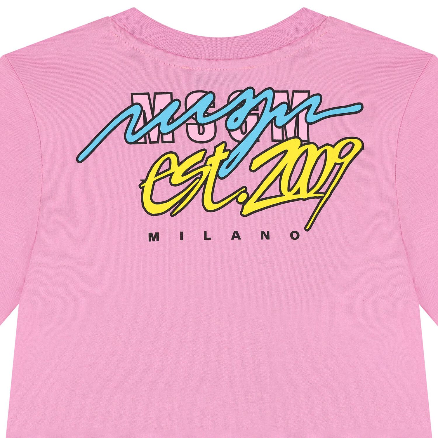 تيشيرت بنات بالشعار باللون الوردي, 1, hi-res