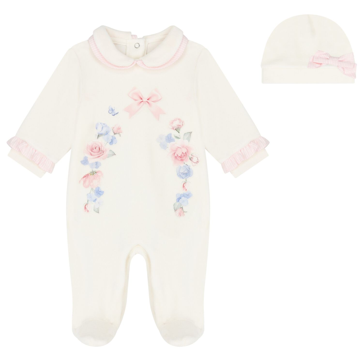 Baby Girls Ivory Bow Babygrow Gift Set, 1, hi-res