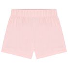 Girls White & Pink Teddy Bear Logo Pyjamas, 1, hi-res