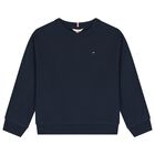 Boys Navy Blue Logo Sweatshirt, 1, hi-res