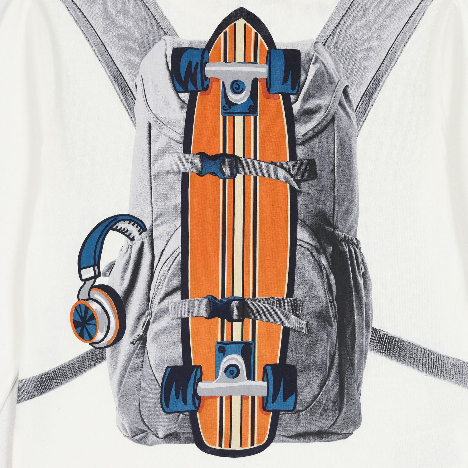 توب أولاد بأكمام بطبعة حقيبة ظهر باللون العاجي, 1, hi-res image number null