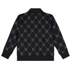 Boys Black Logo Zip Up Top, 1, hi-res
