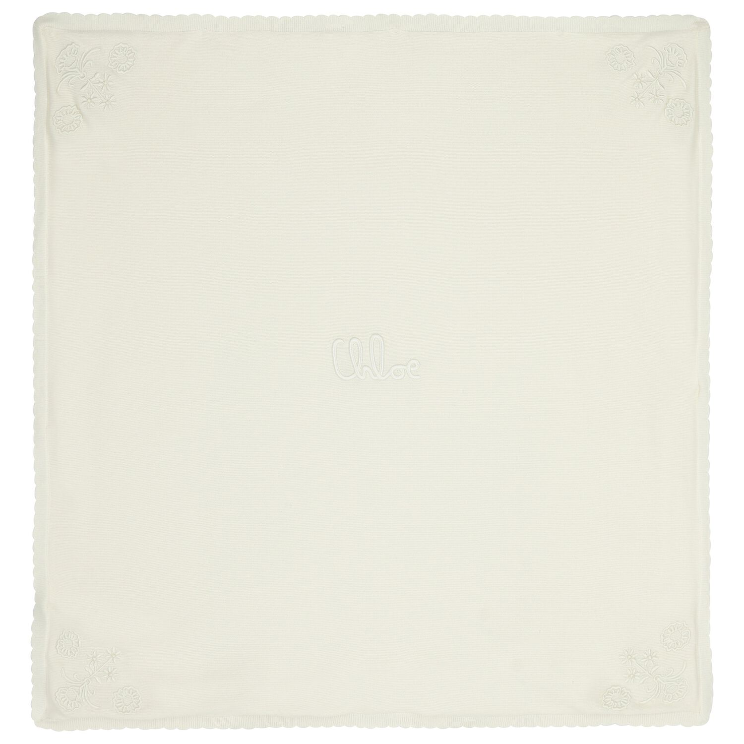 Baby Girls Ivory Floral Blanket, 1, hi-res